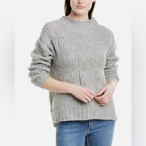 J. Crew Alpaca Blend Pointelle Cable Knit Sweater
